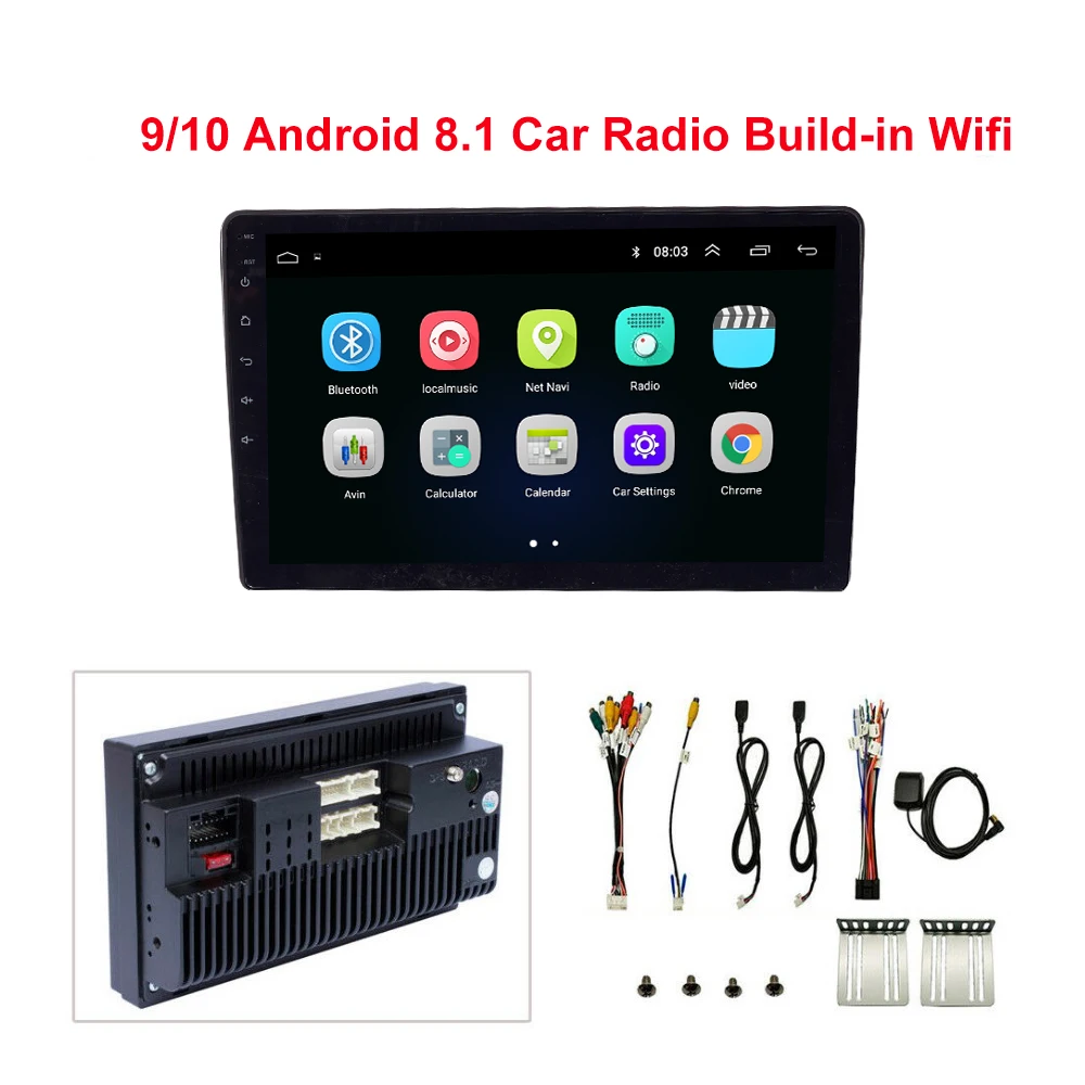 Octa-Core Android 10.0 4GB 64GB 9 Tommer 10 tommer Radio Video-Afspiller Universal Auto Stereo GPS Til Toyota, Nissan, Suzuki ISO