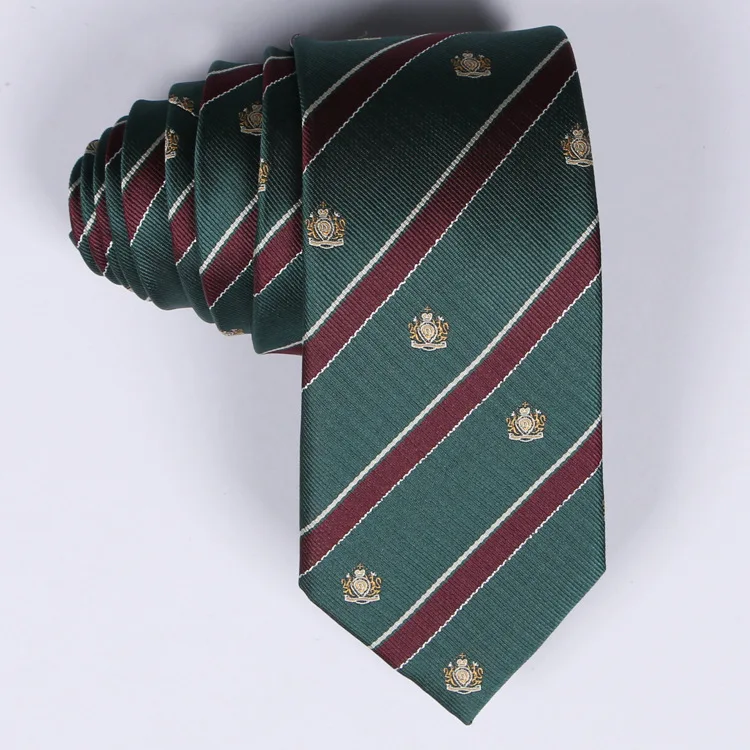 2019 Nye Casual Mode udsøgt High-end atmosfære Virksomhed silke materiale crown mønster stribet slips til Mænd uafgjort