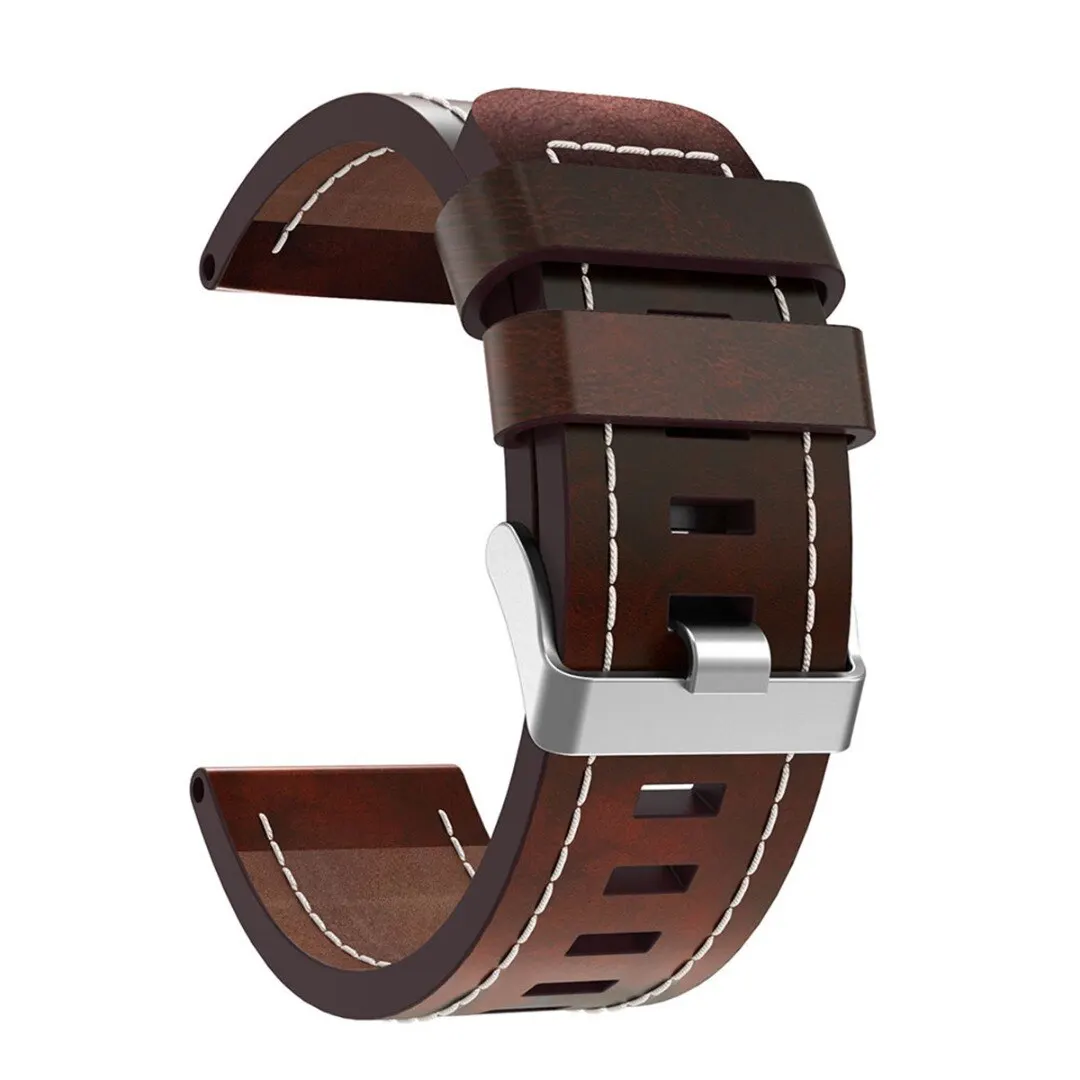 For Garmin Fenix 5X 27mm Læder armbåndsur Armbånd i Ægte Læder med Justerbar Strop For Mænd urrem Tilbehør