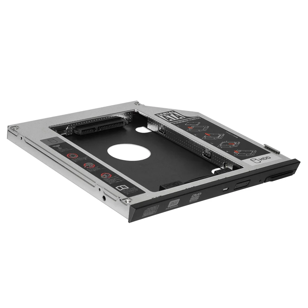 2nd HDD Caddie 9,5 mm SATA Til SATA Aluminium SSD-Drev Tilfælde DVD-CD-ROM ' en Sag For Dells E6400 Bærbar Notebook