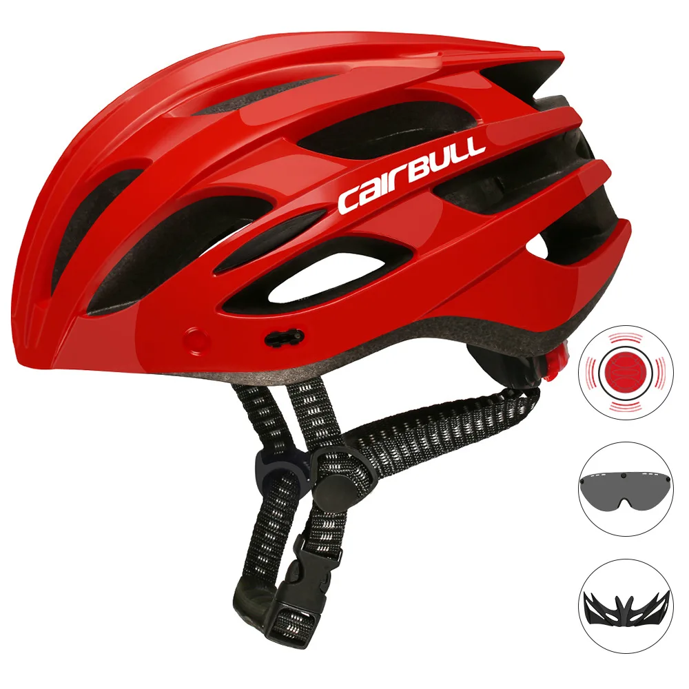 Cairbull Ultralet Cykling Hjelm Med Aftagelig Visir Beskyttelsesbriller Cykel Baglygte Intergrally-støbt Mountain Road MTB Hjelme
