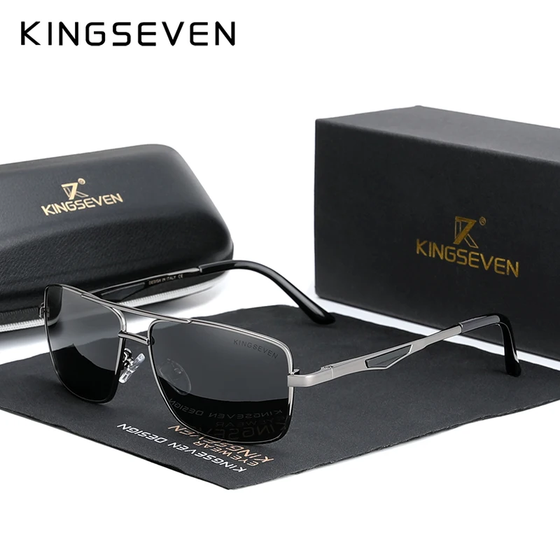 KINGSEVEN 2020 Mærke Klassiske Firkantede Polariserede Solbriller til Mænd Kørsel Mandlige Sol Briller Brillerne UV-Blokerende OculosN7906