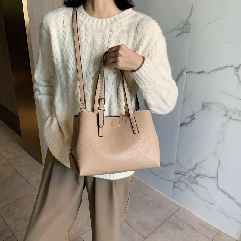Luksus Håndtasker, Kvinder Tasker Designer Mode Solid Farve skuldertaske med Stor Kapacitet Læder håndtasker for Kvinder 2020 Sac A Main