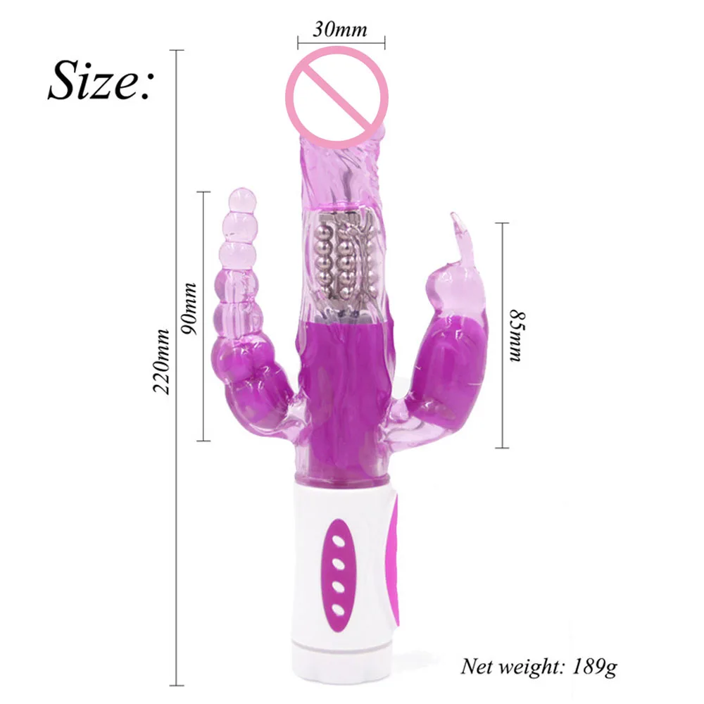 G-Spot Rabbit Vibrator til Kvinder Klitoris Stimulator Massage Erotisk Dobbelt Anal Vibrator Dildo Sex Legetøj for Voksne Kvinde