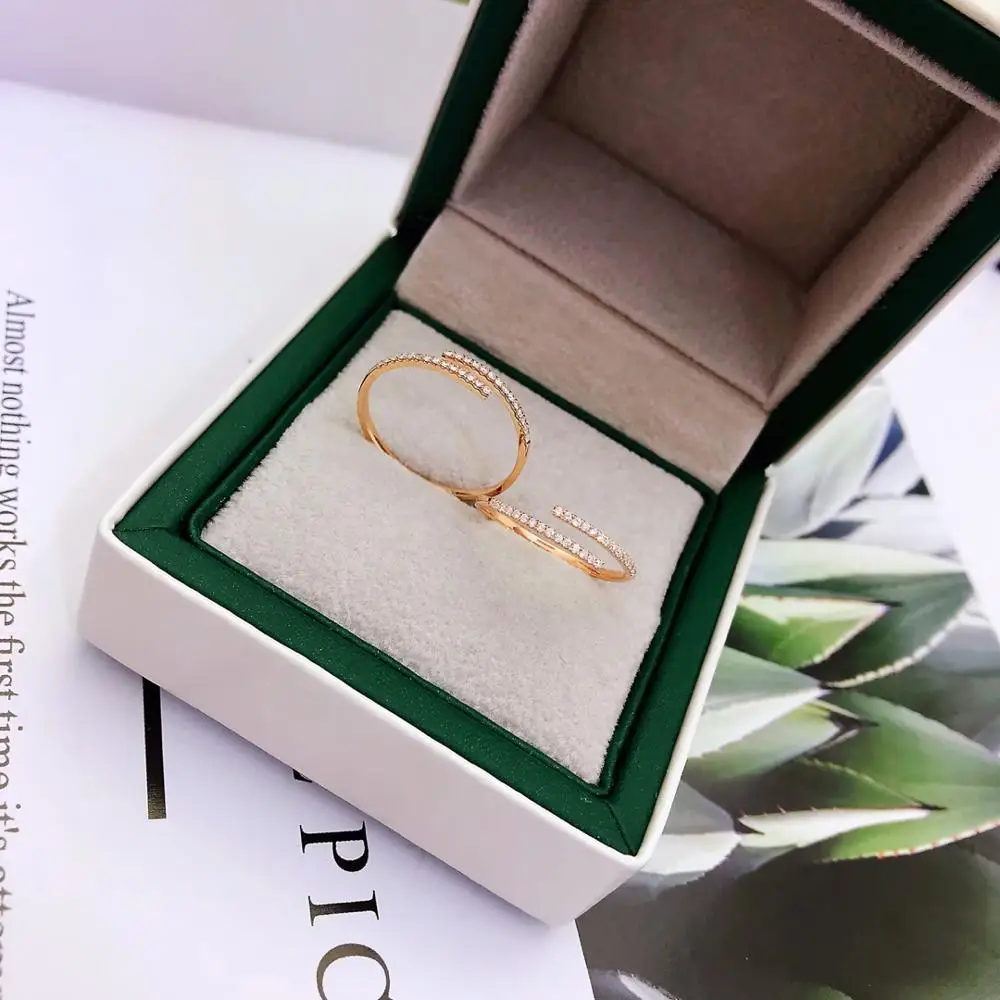 ANI 18K Rosa Guld (AU750) Kvinder Vielsesring Certificeret Guld Ring Rundt Ægte, Naturlig Diamant Ring anillos mujer Trenddy Mode