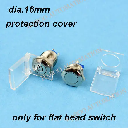 5pcs pakning skifte beskyttelse cover 16mm trykknap switch, fladt hoved dækning for metal skifte forsendelse gratis