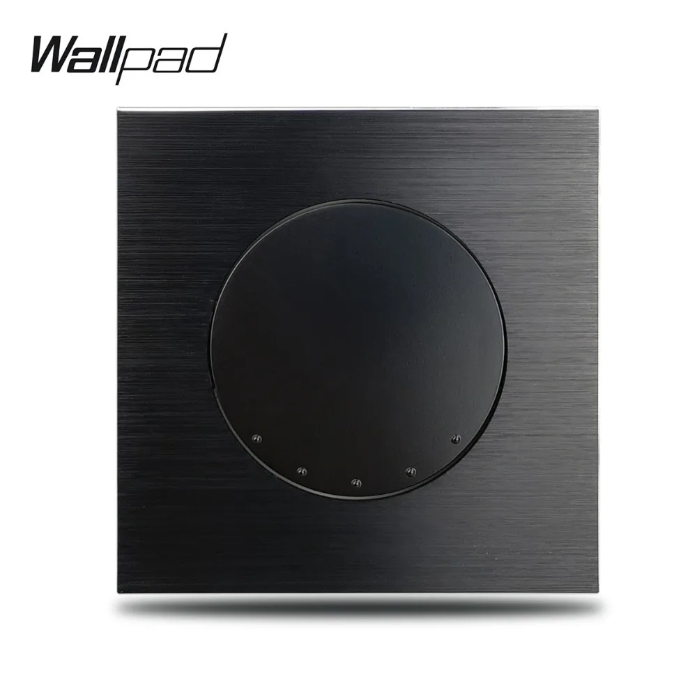 Wallpad L6 Sort Aluminium LED 1 Gang Mellemliggende Crossover Wall Light Switch