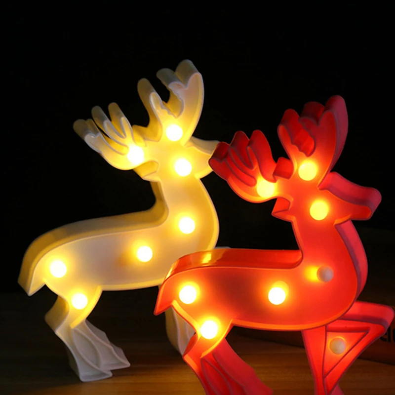 Julen Rensdyr Led Dekorative Lampe Baby Børn Nat Lys Juleartikler Ferie Gaver Sød Lampe Batteridrevne Gave