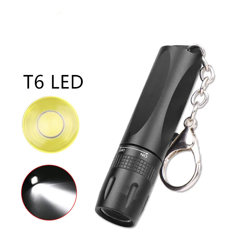 MINI Super lyse LED Lommelygte Bruge T6 lampe perle vandtæt LED Lommelygte Drevet af AA eller 14500 batteri ikke Egnet til udendørs