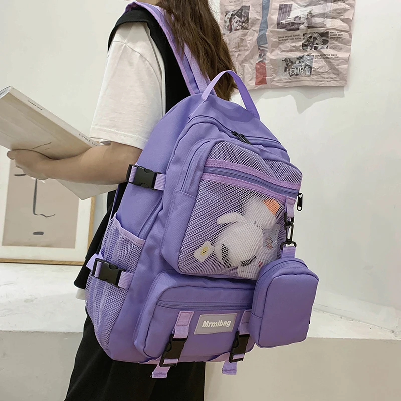 HOCODO Vandtæt Oxford Kvinder Rygsæk Unisex Mode Net Lomme skoletasker Til Teenage-Bagpack Stor Kapacitet Rejse Rygsæk