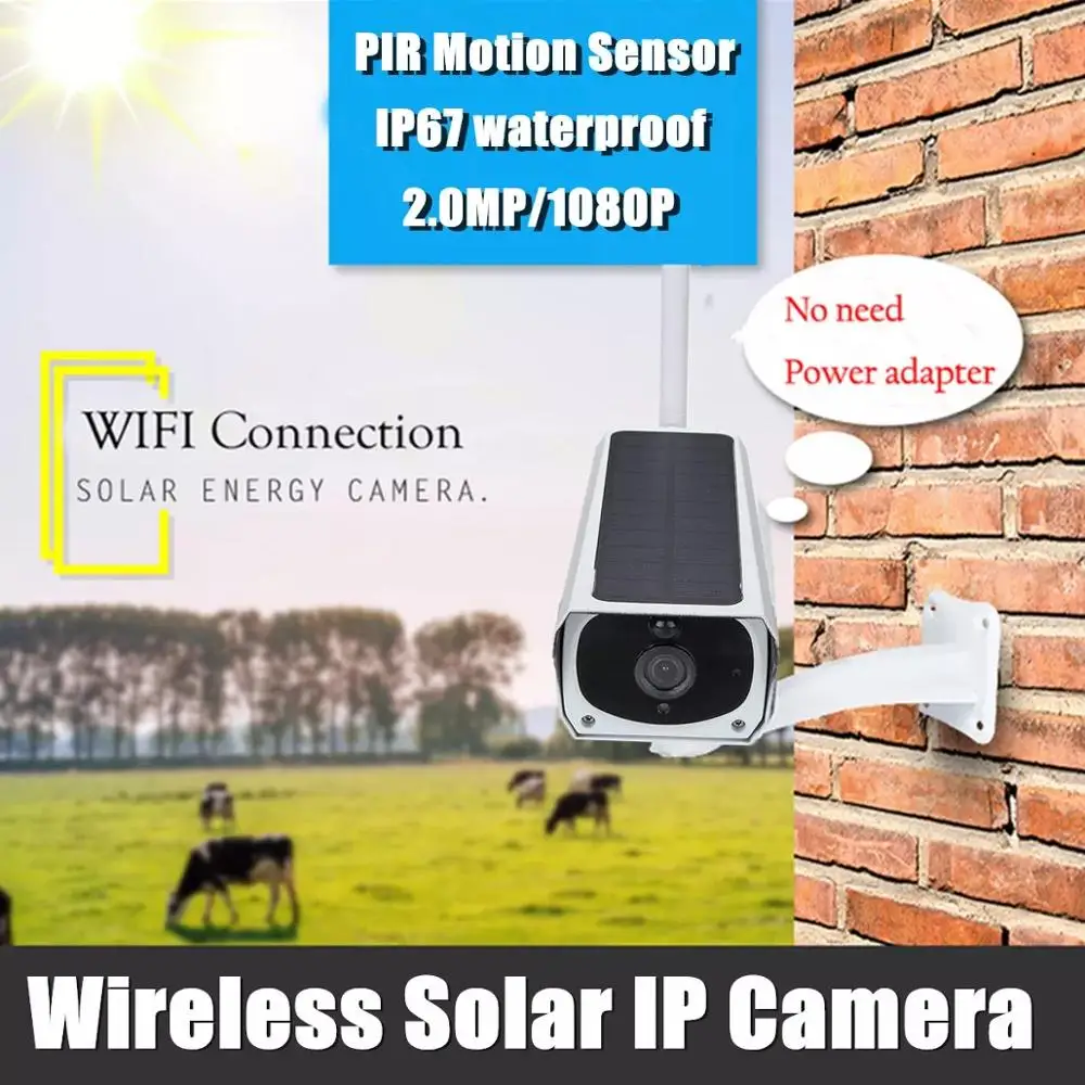 DIDSeth Sol WiFi IP-Kamera, 1080P HD Udendørs Opladning af Batteriet Trådløs Sikkerhed Kamera PIR bevægelsessensor Bullet Overvågning