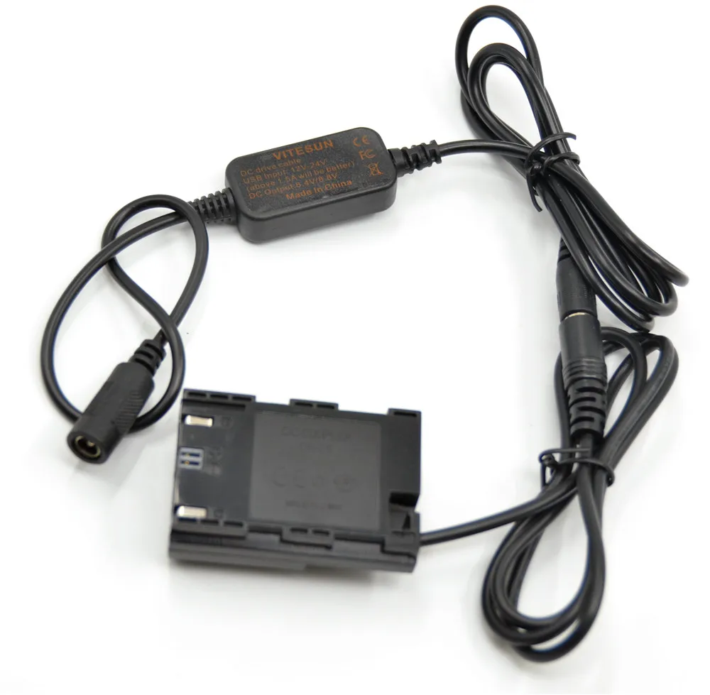 ACk-E6 oplader 12V-24V adapter kabel+DR-E6 dc-kobling LP-E6 dummy batteri til Canon EOS 5D Mark II III 5D2 5D3 6D 7D Kamera 60D