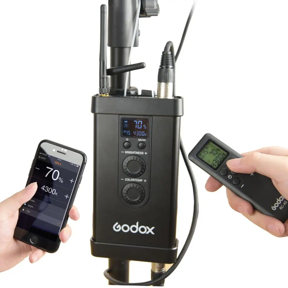 Godox FL150R 150W Fleksibel LED Video Lys Rulles Klud Lampe med Controller + Fjernbetjening + X-form Support +Mobil APP