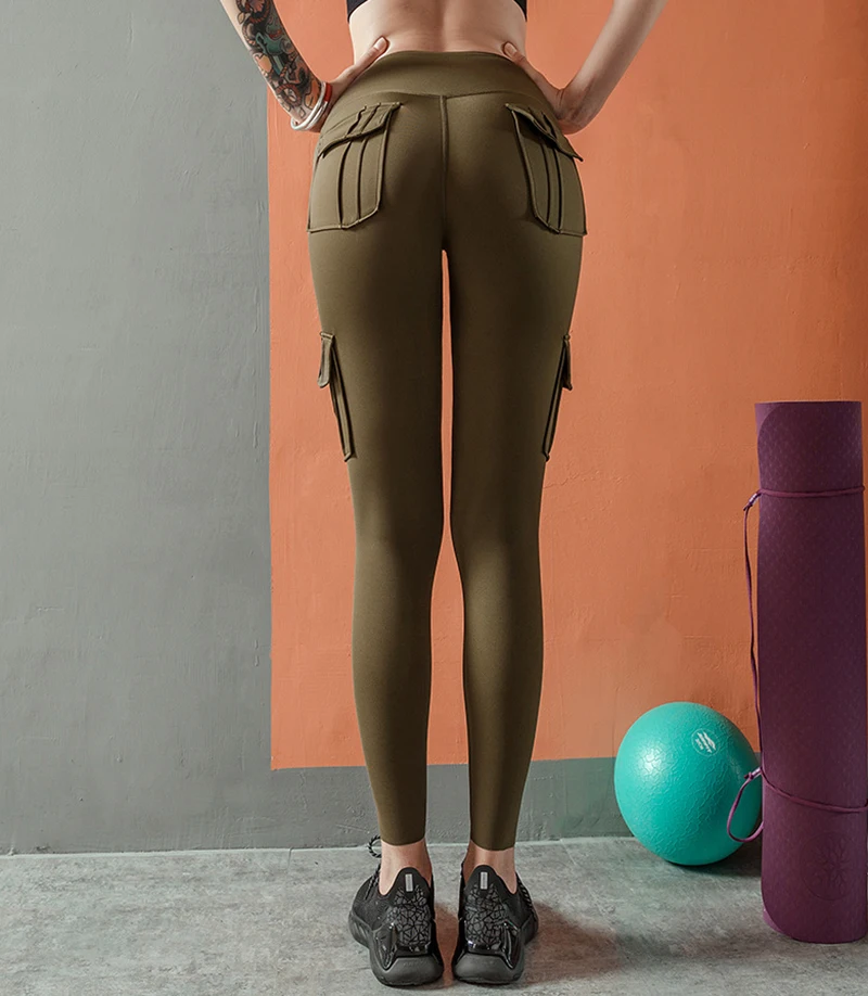 SALSPOR Pocket Yoga Kvinder Bukser Fast med sportstøj Push Up Trænings-og Kører Leggings Trainning Sport Fitness Stramme Cargo Bukser Kvindelige