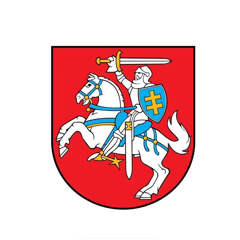 Klassisk Designnational Flag Logo våbenskjold Litauen Vindue Væg Auto Bil Mærkat Mærkat Uv ProtectionMirror Kk19*15cm