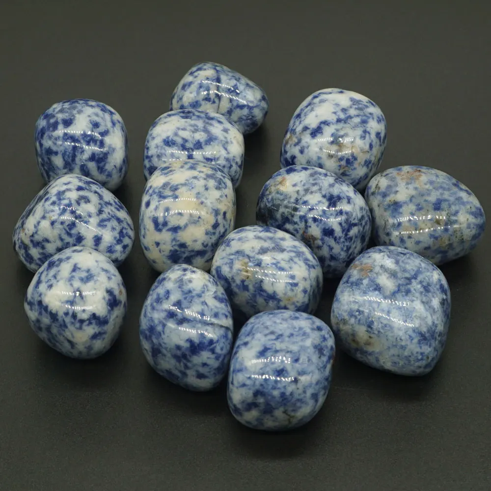 Hovedparten Tumlede Blue Spot Jaspis Sten fra Brasilien Naturlige Poleret Gemstone Forsyninger til Wicca, Reiki, Krystal Healing og Energi