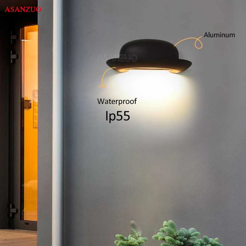 Moderne minimalistisk LED aluminium væglamper seng, badeværelse lys(IP55) kreative Soveværelse midtergangen Nye stil hat væglampe