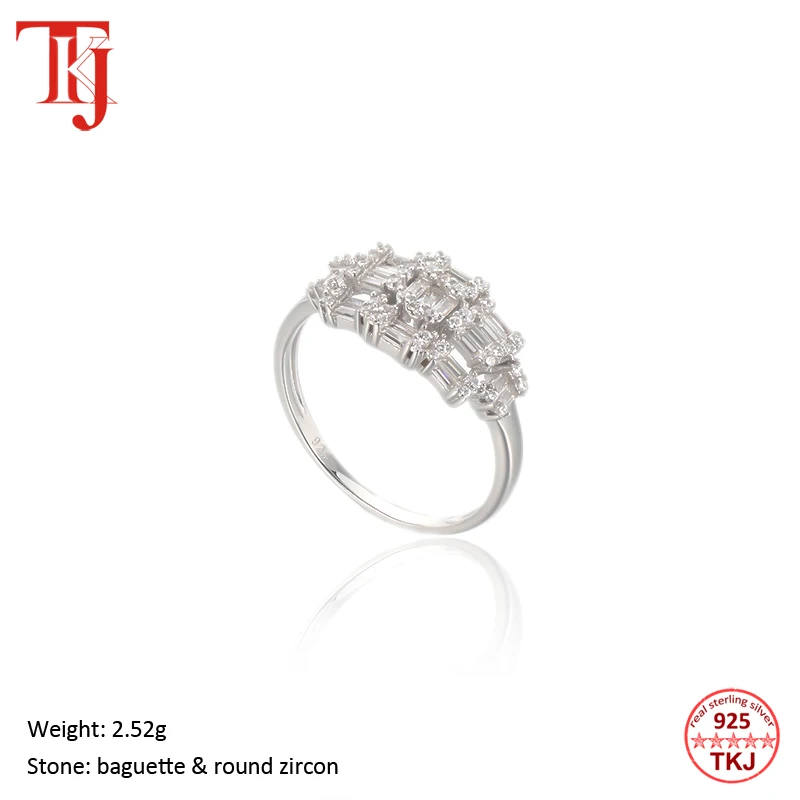 TKJ Finger Ringe Jubilæum Lover vielsesringe Smykker i Ægte 925 Sterling Sølv forlovelsesringe for Kvinder