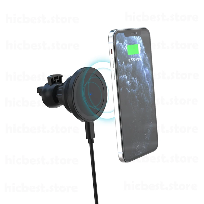 Qi Magnetiske Bil Trådløse Oplader til iPhone 12 Pro Max Mini Magnetisk induktionsoplader Bil 15W for Samsung S20 Ultra Note20 S10