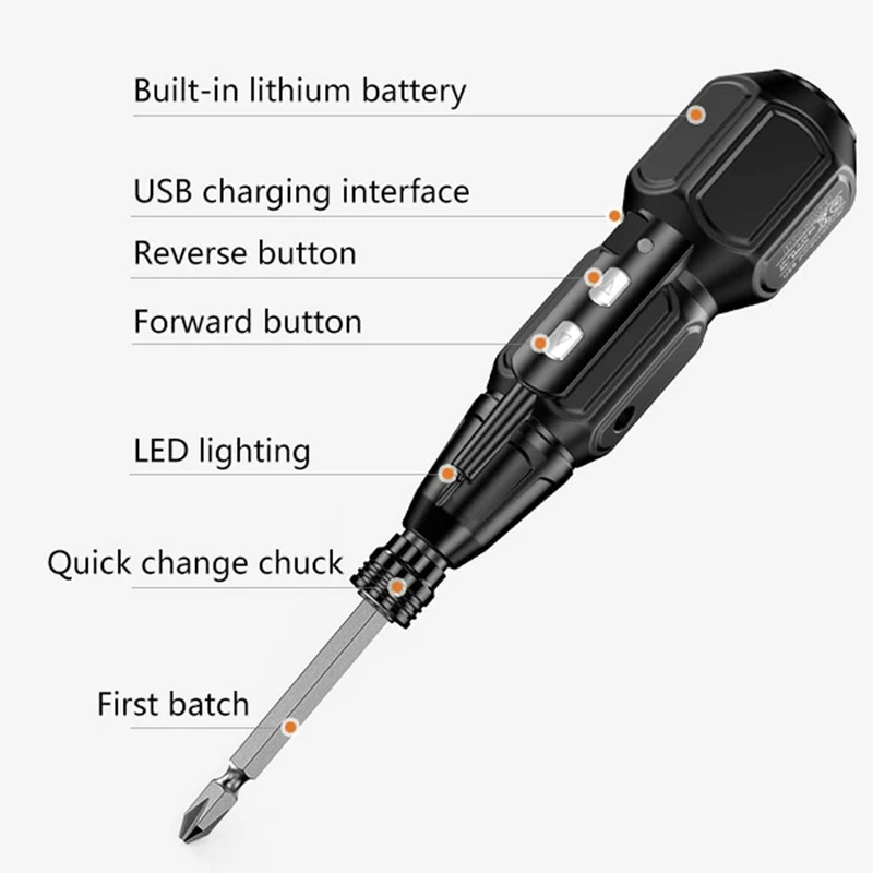 4.2 V Mini Elektriske Elektriske Skruetrækker Boremaskine Af USB-Opladning, Praktisk Automatisk Skruetrækker Værktøj