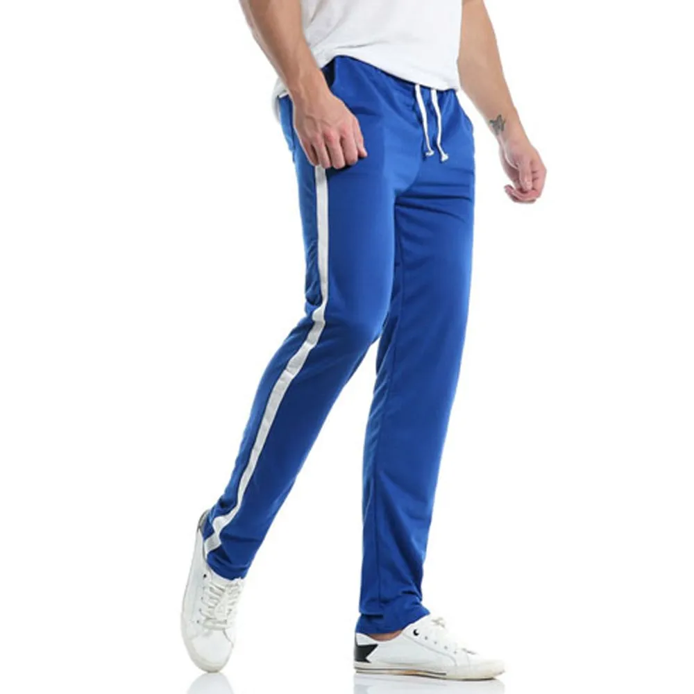 Mænd ' s casual sports bukser hot salg Hugh solid farve hvid stribe bundet komfortabel slanke sports bukser stribet 02* for \ Mænds Tøj / www.cykelscore.dk
