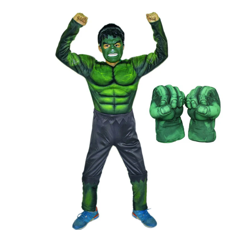 Superhelt Børn Muskel Hulk Cosplay Kostumer Tøj Med Handsker Barnet Hero iron Man ironman Children s Day Gave for \ outlet / www.cykelscore.dk