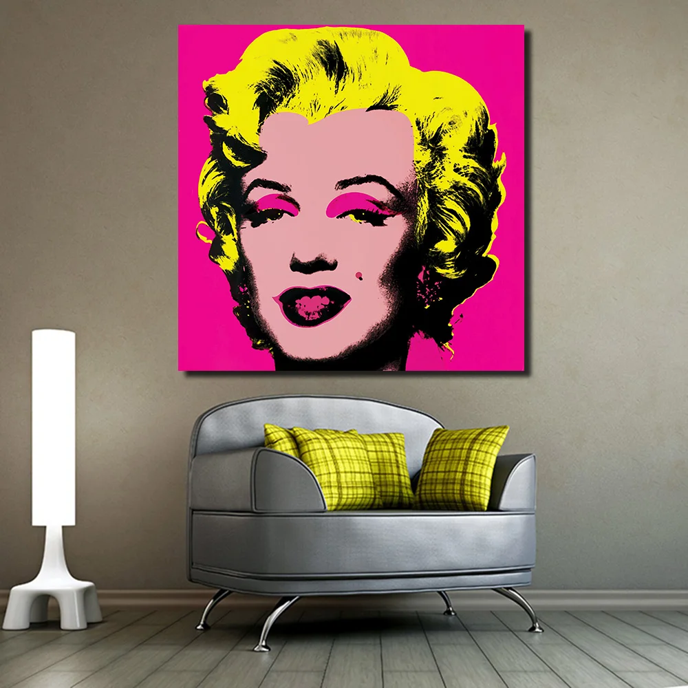 JQHYART Marilyn Monroe Andy Warhol Pop Art Figur Stue Moderne Væg Kunst Maleri Billede med Hjem Indretning tryk på Lærred Uden Ramme